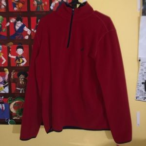 Nautical red long sleeve zip up